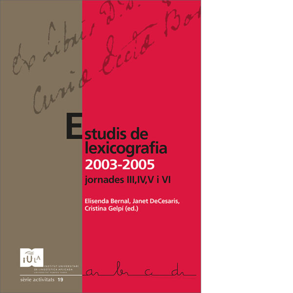 Estudis de Lexicografia 2003-2005